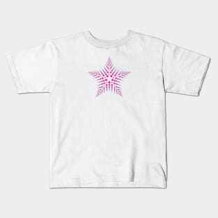 Hot pink fractal star - beautiful design for girls and women Kids T-Shirt